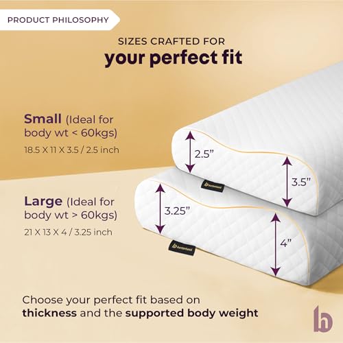 betterhood PosturePro Premium Cervical Pillow for Neck Pain and Shoulder Pain, Memory Foam Pillow, Cervical Pillow for Spondylitis Neck, Contour Pillow for Neck Pain (Set of 2, Large Size, White) - Image 2