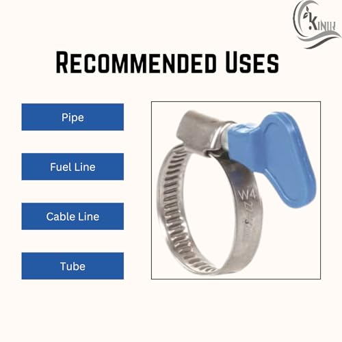 KINIK Adjustable Stainless Steel Hose Clamp 1/2 Inch | With Key | For Plumbing, Automotive & Mechanical Use | Pack of 4 - Image 3