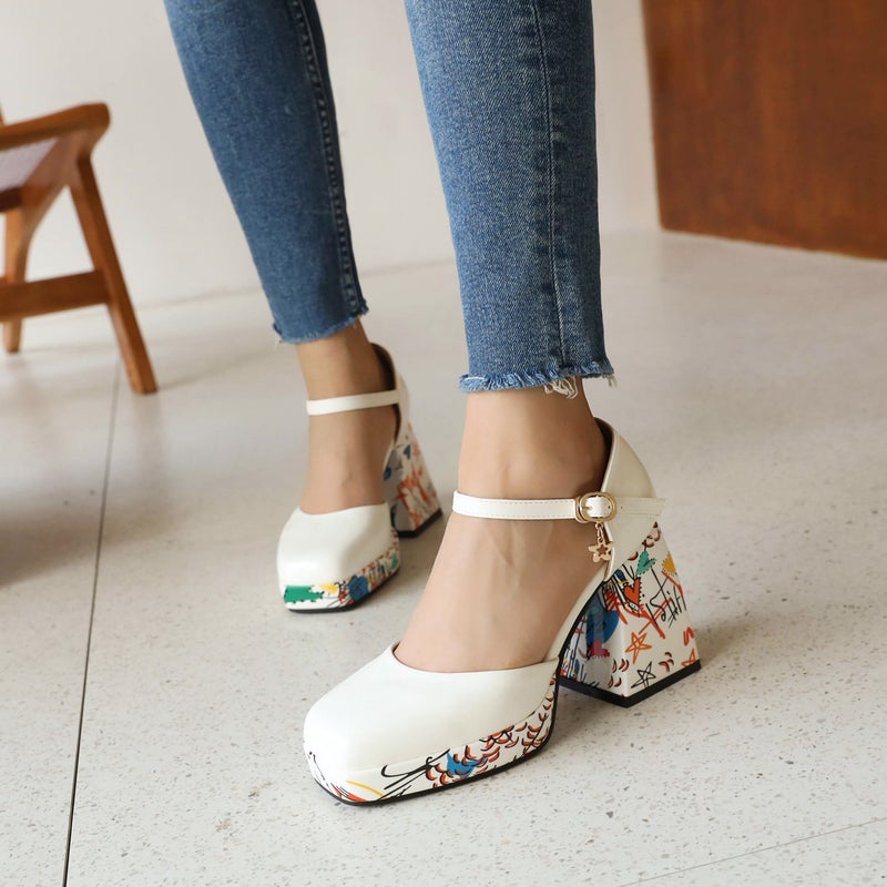 Fashion Color Matching Waterproof Platform Super High Heel Thick Heel 40-47 Plus Size Four Seasons Women'S Shoes Hollow Sandals - Image 3