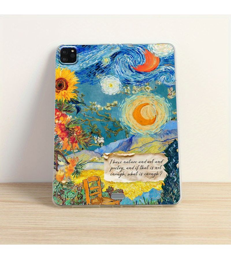 A Premium Van Gogh Starry Night Transparent TPU Shockproof Lightweight Protective Case For iPad Air 3 10.5 Inches 2019. - Image 1