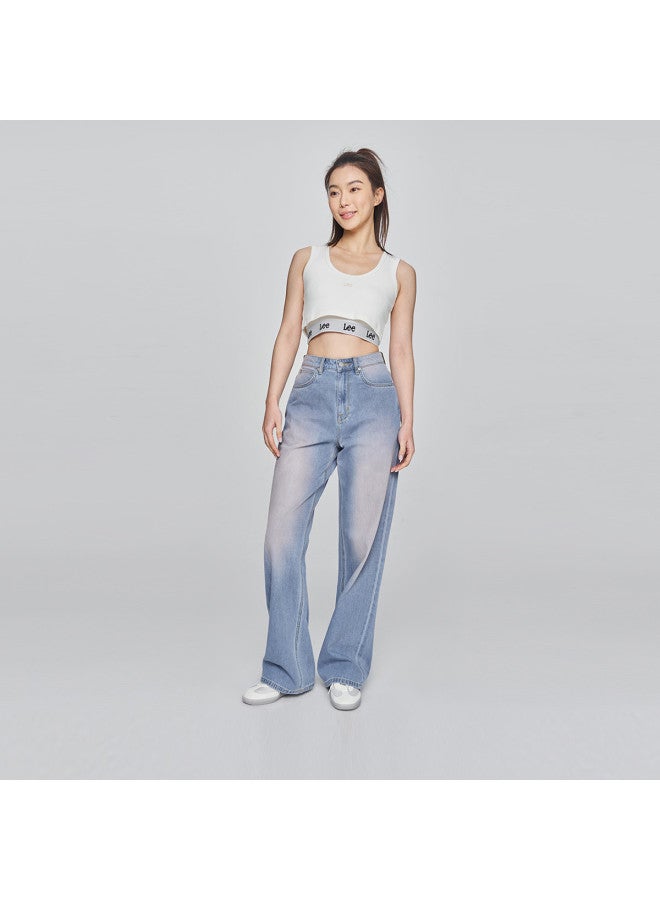Lee Mall Same Style 25 Early Spring New Arrival 428 Comfortable High-Waist Straight-Leg Light Blue Women'S Wide-Leg Jeans Blush Pants - Image 4