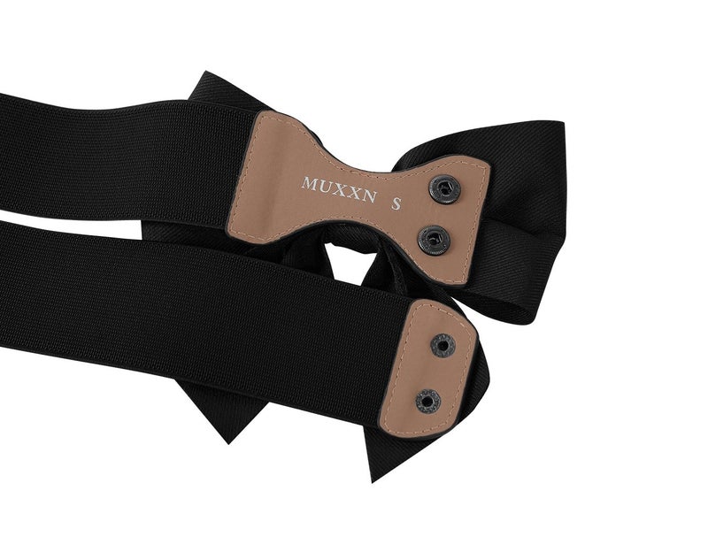 MUXXN Womens Summer Casual Waistband Retro Bowknot Buckle Belts (Black S) - Image 3