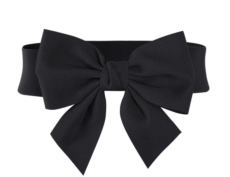 MUXXN Womens Summer Casual Waistband Retro Bowknot Buckle Belts (Black S) - Image 1