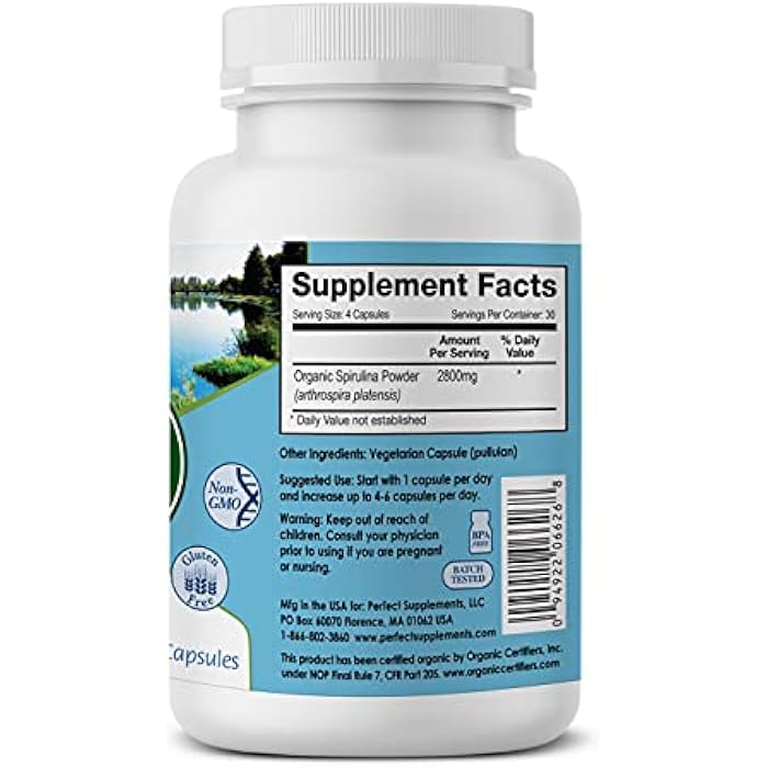 Perfect Supplements – Perfect Spirulina – 120 Vegetable Capsules – Organic Spirulina Supplement - Whole Food Micro Algae - Immune System Support - Image 2