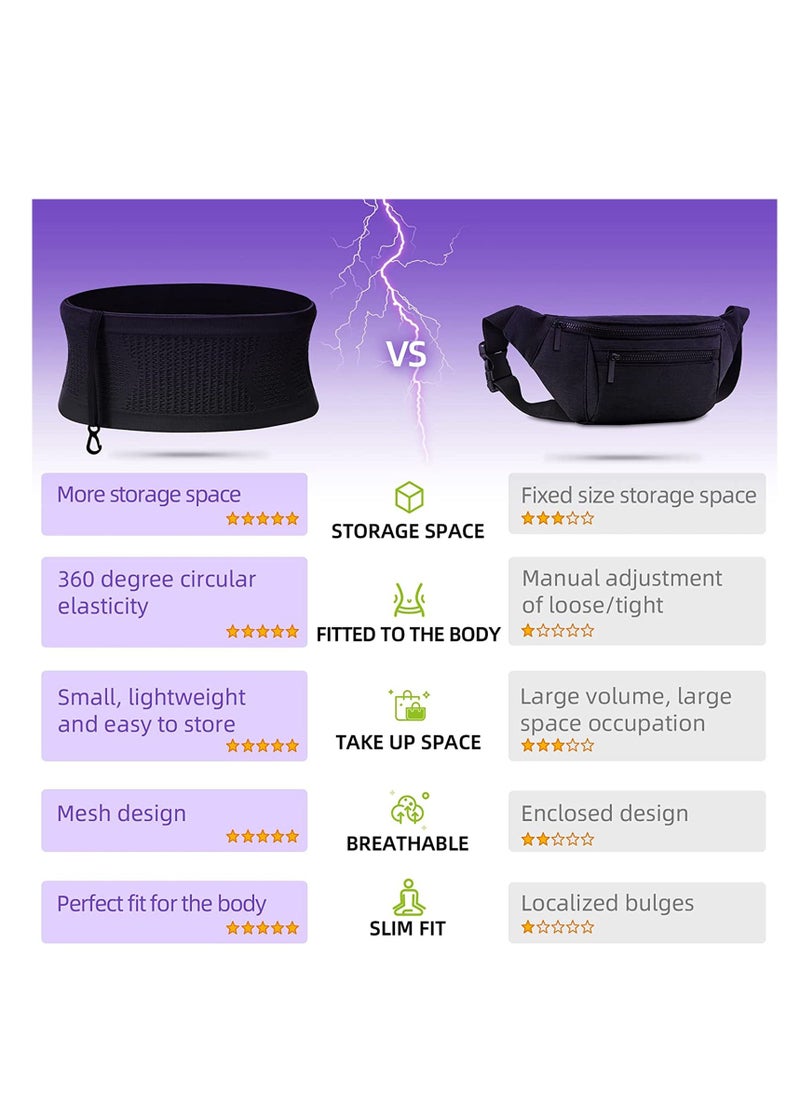 Y&D Running Belt, Pack for Phone, Moisture Wicking Storage Belt Bag Walking Travel Sports Hiking Workout Women Men 4 Large Security Pockets Grey M Size  - Image 5