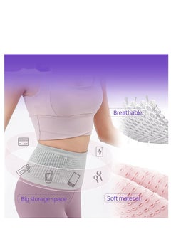 Y&D Running Belt, Pack for Phone, Moisture Wicking Storage Belt Bag Walking Travel Sports Hiking Workout Women Men 4 Large Security Pockets Grey M Size  - Image 3