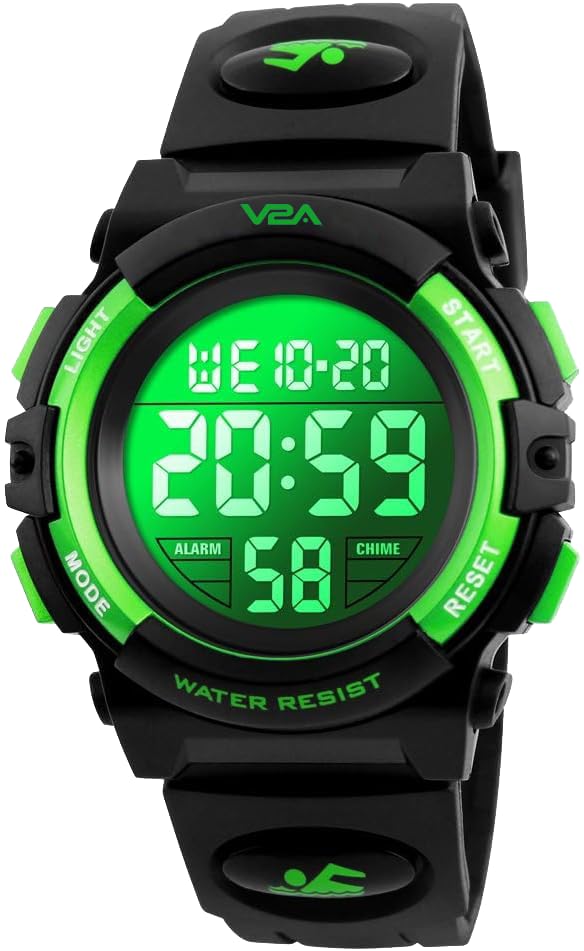 V2A Kids Watch with 7 Color Backlight Multifucntion 5ATM Waterproof Digital Sports Casual Watch for Boys and Girls | Gift for Kids - Image 1