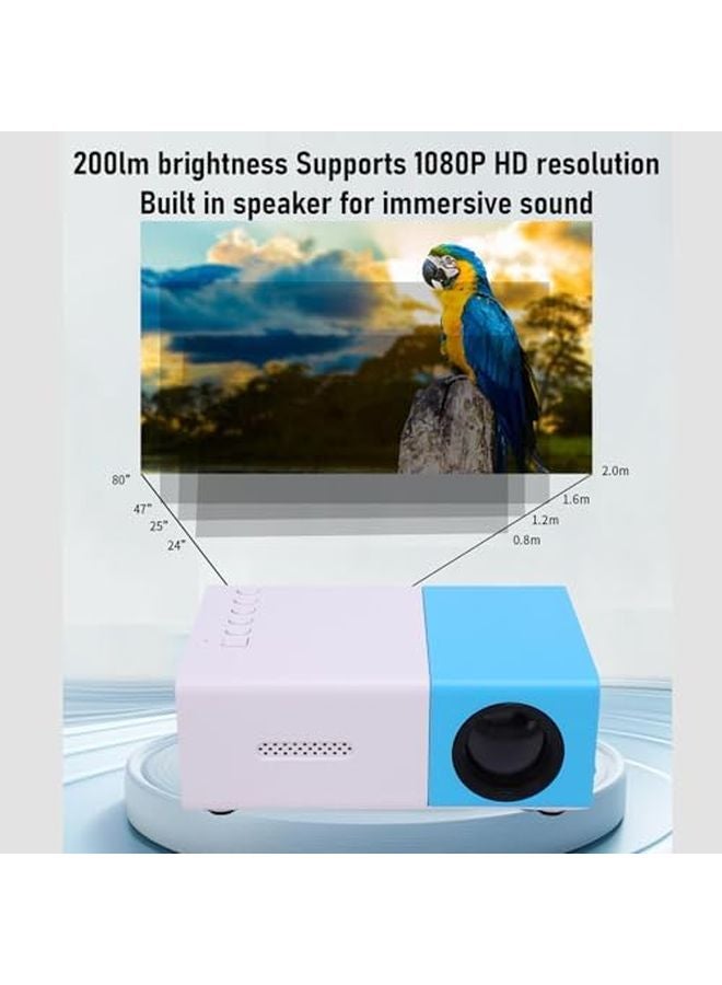 Mini Projector 1080P HD Portable Outdoor Movie Projector For Home Theater Phones Laptops - Image 3
