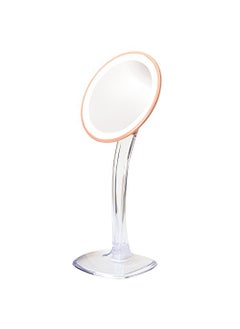 Jerdon JERDON Lighted Tabletop Makeup Mirror - Makeup Mirror with 5X Magnification in Rose Gold Finish - 7.25-inch Round Vanity Mirror - Model JS725RL 