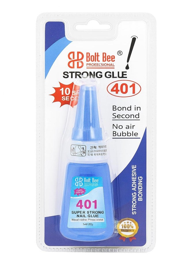 bolt bee غراء Bolt bee 401 لبطاقات فن الأظافر، لاصق سريع التثبيت، 20 غرام، متعدد الاستخدامات فائق القوة، للأظافر اللاصقة وأطراف الأظافر - غراء أظافر يدوم طويلاً - Image 1