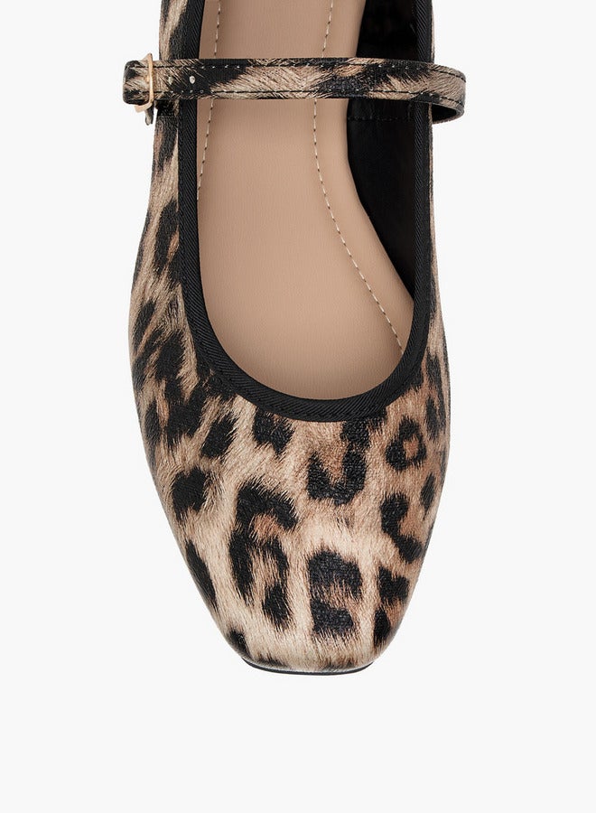 Flora Bella By Shoexpress Women's Animal Print Ballerinas with Buckle Closure  - Image 4