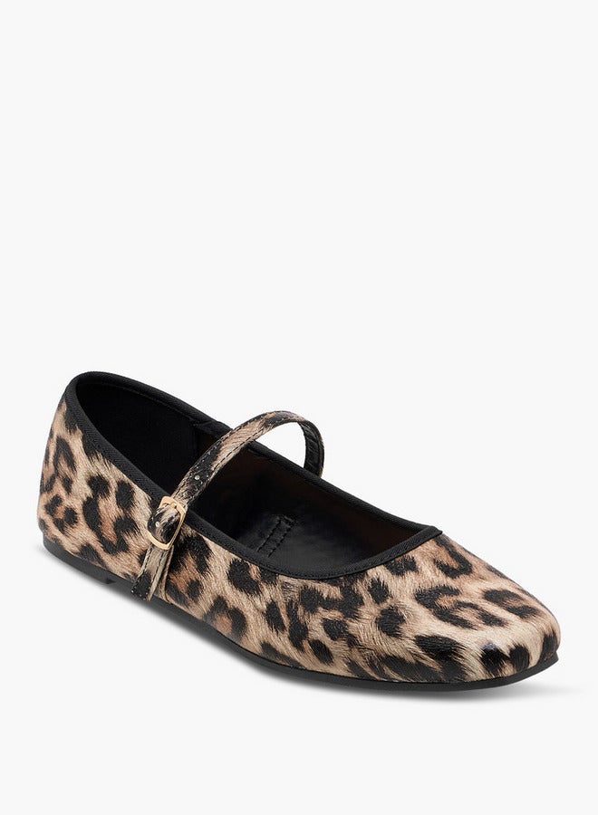 Flora Bella By Shoexpress Women's Animal Print Ballerinas with Buckle Closure  - Image 2