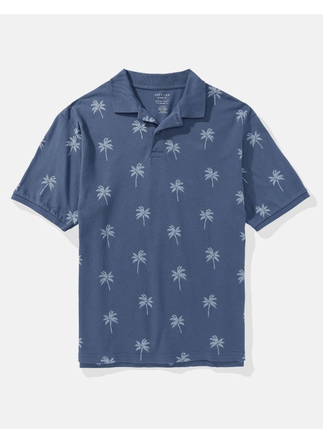 American Eagle - AE Flex Pique Printed Polo Shirt - Image 1