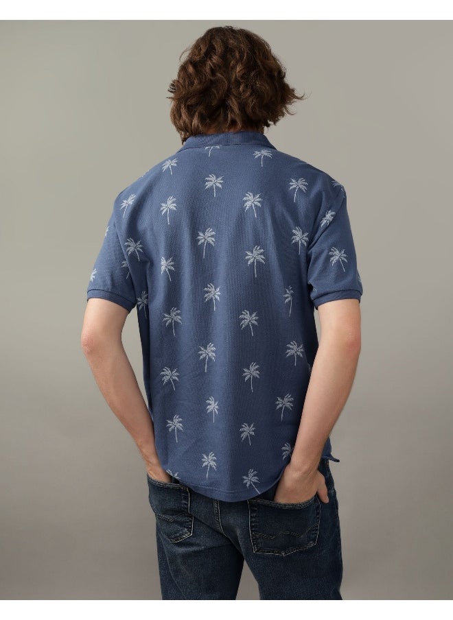 American Eagle - AE Flex Pique Printed Polo Shirt - Image 1