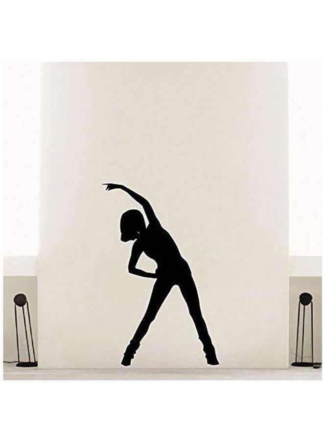 NIBEMINENT Fitness Girl Printed Wall Sticker Black 90x60cm