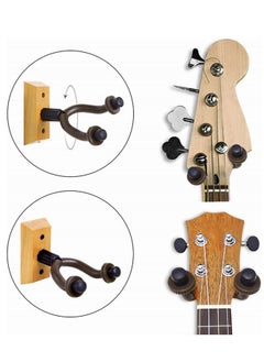 Mike Music Guitar Wall Mount Hanger,2-Pack Rotatable Hardwood Guitar Hangers with Screws-Adjustable Stopper Guitar Mount Hook Holder Stand for Ukulele Bass Electric Acoustic Guitar Banjo Mandolin  - Image 4