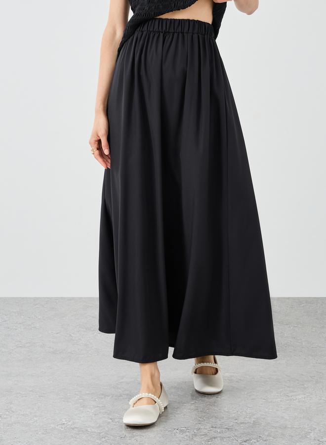 Take Two Styli Solid Smocking Detail Top and Midi Skirt Co-Ords - Image 5