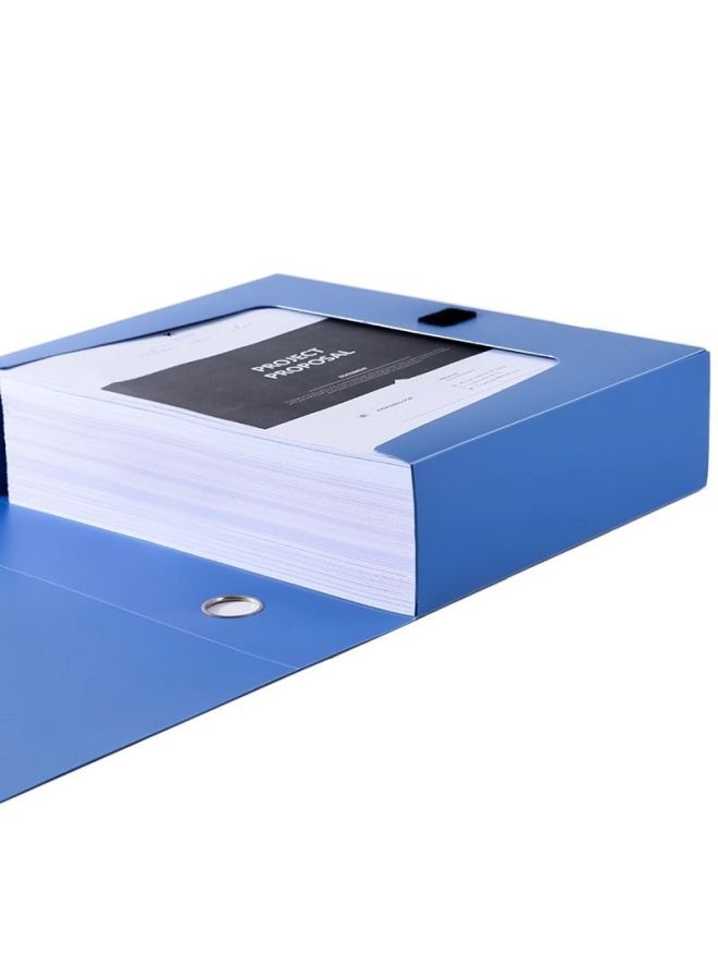 Deli A4 File Box Thickened File Box Student Test Paper Data Storage Box A4 Data Book Office 33511 - Image 3