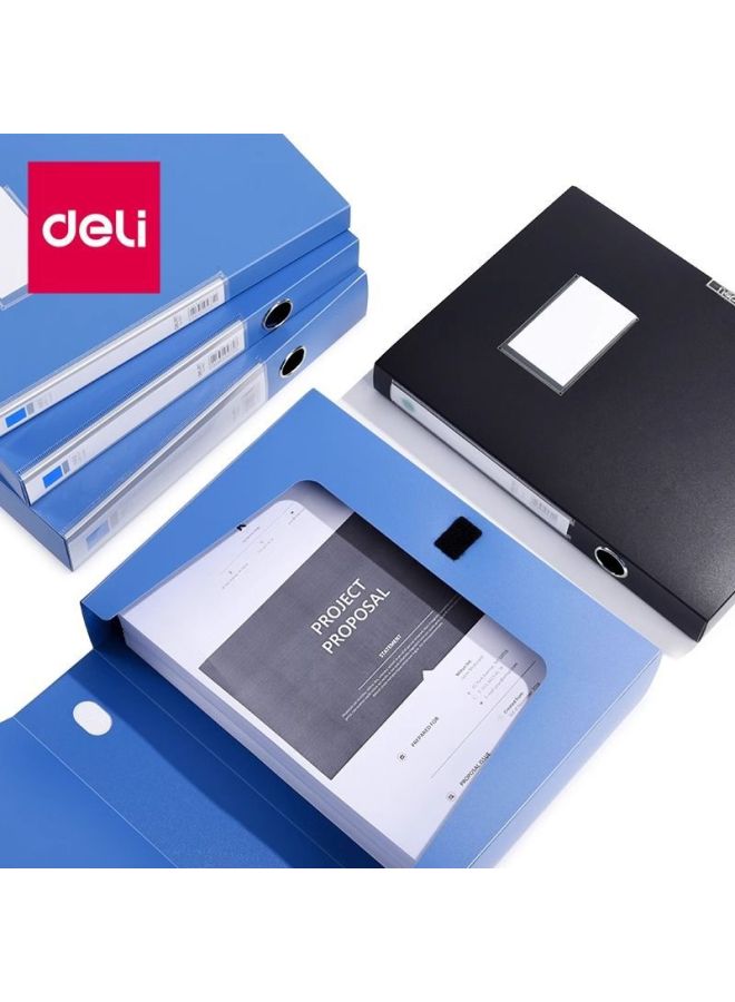 Deli A4 File Box Thickened File Box Student Test Paper Data Storage Box A4 Data Book Office 33511 - Image 2