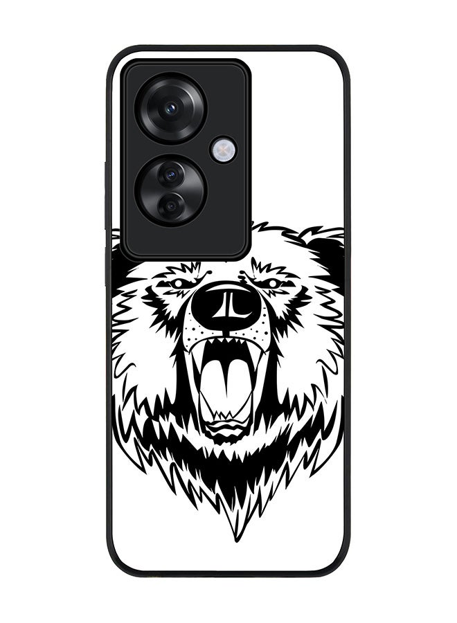 Stylizedd Rugged Black edge case for Oppo Reno11 F / Oppo F25 Pro 5G, Slim fit Soft Case Flexible Rubber Edges Anti Drop TPU Gel Thin Cover -  Grizzly Bear - Image 1