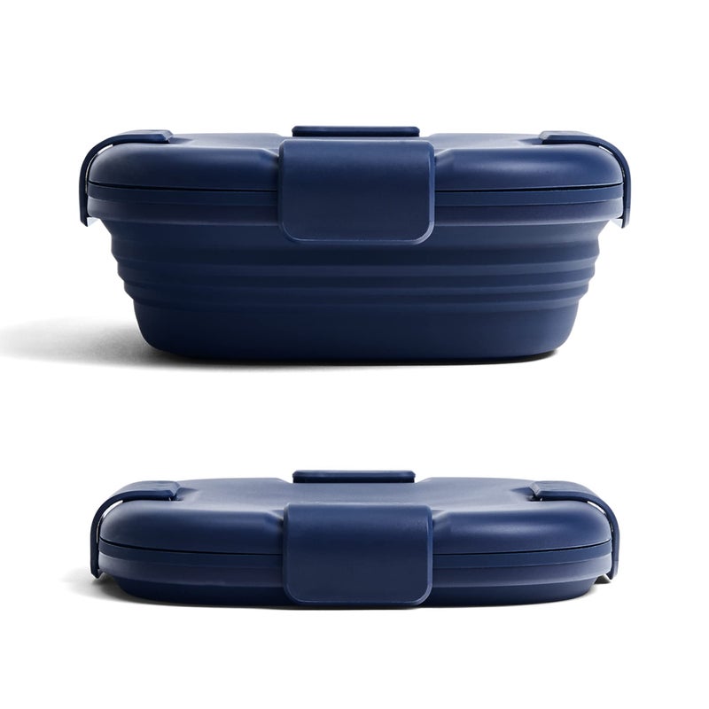 Stojo STOJO Collapsible Sandwich Box  24oz Reusable Food Storage Container Silicone Bowl for HotCold Food  Meal Prep Lunch Camping Hiking  Dishwasher Safe Set of 1 Denim 