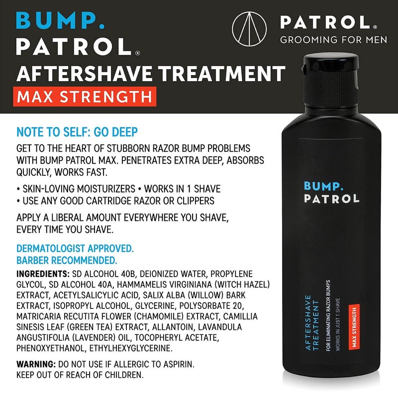 Bump Patrol Maximum Strength Aftershave Formula - After Shave Solution Eliminates Razor Bumps and Ingrown Hairs - 4 Ounces - Image 2