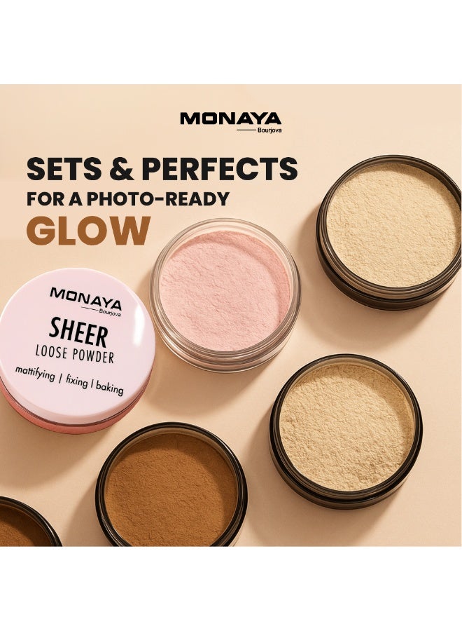 Monaya LP001 Sheer Loose Powder – Lightweight Setting Powder, Oil Control, Smooth Matte Finish, Long-Lasting & Flawless Look for All Skin Types, 12g Each - Image 2