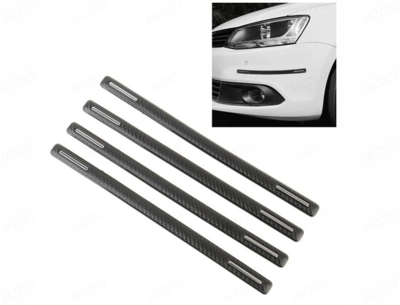 MIZZEO Anti-Collision Patch Bumper Guard Strip (Black & Chrome) Anti-Scratch Bumper Protector Trim Compatible with Kia Carens - Image 3