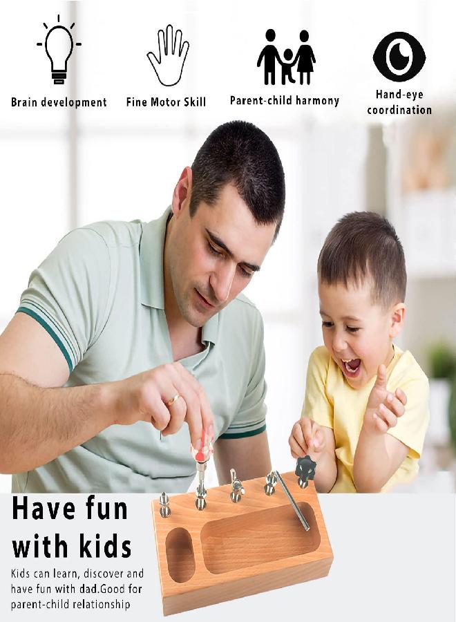 MEROCO Montessori Screw Driver Board for Kids Montessori Materials Basic Skills Educational Learning Toys for 3 4 5 Year Old Kids Toddlers Sensory Montessori Toy Preschool Classroom Fine Motor Skills - Image 3