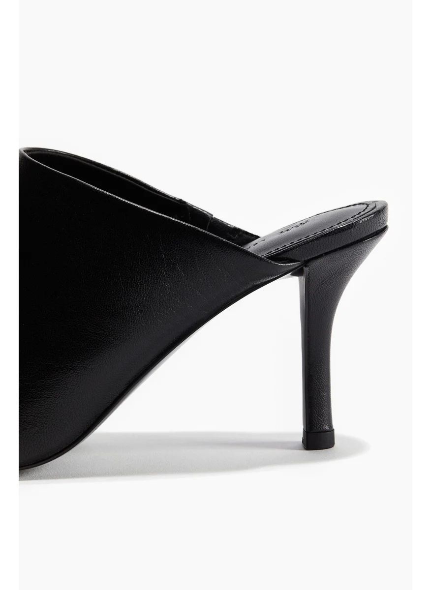 اتش اند ام Heeled Leather Mules