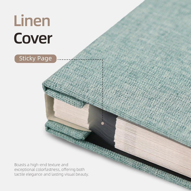 Vienrose ألبوم صور كبير فينروز ذاتي اللصق لصور مقاس 4×6 8×10 10×12 بوصة، ألبوم سكرابوك DIY 40 صفحة لاصقة مع قلم معدني، 13 × 12.6 بوصة، 40 صفحة، فيروزي - Image 5