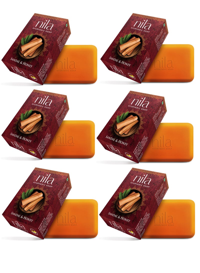 Nila Sandal & Honey Herbal soap 75gm (Pack of 6) - Image 1