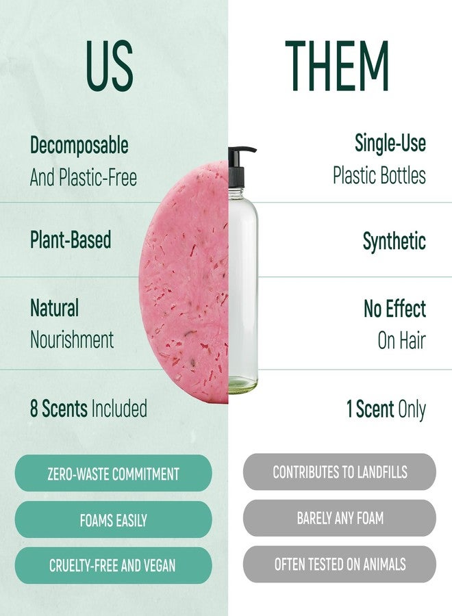 BAMBOEARTH Solid Rice Protein Water Shampoo & Conditioner Hair Soap - Shampoo and Conditioner Bars For Hair With All Natural Plant Based Essential Oils And Zero Waste Packaging (Rose) - Image 3