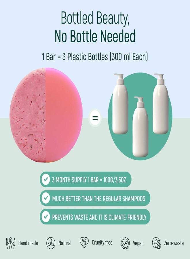 BAMBOEARTH Solid Rice Protein Water Shampoo & Conditioner Hair Soap - Shampoo and Conditioner Bars For Hair With All Natural Plant Based Essential Oils And Zero Waste Packaging (Rose) - Image 5