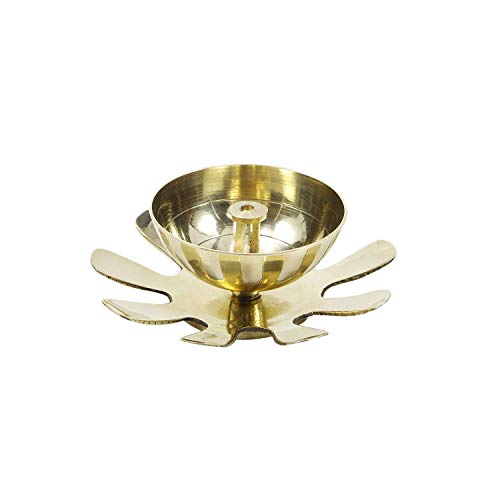 Klassic Decorative Designer Lotus Petal Shaped Diya for Temple, Home, Festivals, Puja| Kamal Shape Diwali Diya (Medium, Gold) - Image 1