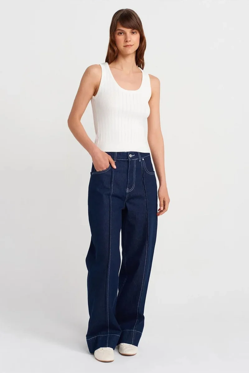 Dilvin White DILVIN Ribbed Sleeveless Slim-fit Blouse for Women | Best Price UAE