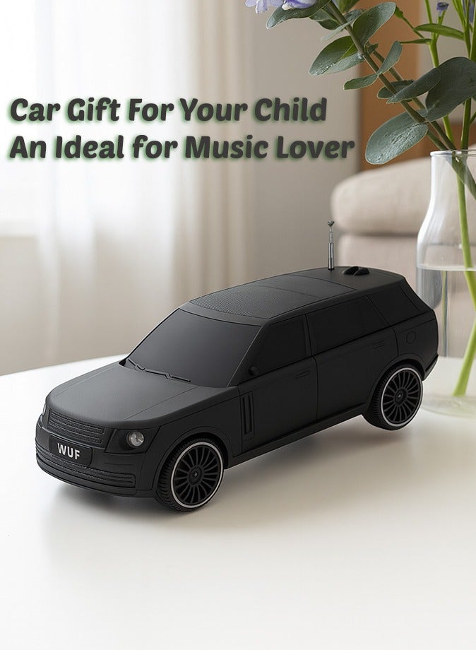 صوت واضح مكبر صوت لاسلكي متين على شكل سيارة بقوة ١٠ واط | بلوتوث ٥.٣ | بطارية ١٢٠٠ مللي أمبير/ساعة | راديو FM | منفذ USB وType-C | تحكم في مستوى الصوت | لون أسود - Image 5