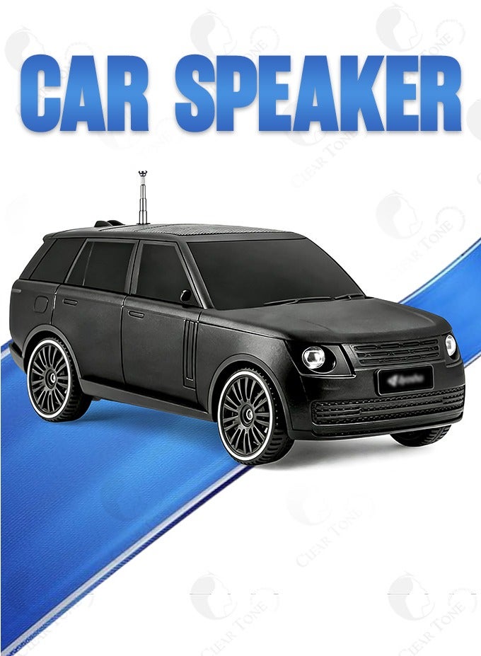 صوت واضح مكبر صوت لاسلكي متين على شكل سيارة بقوة ١٠ واط | بلوتوث ٥.٣ | بطارية ١٢٠٠ مللي أمبير/ساعة | راديو FM | منفذ USB وType-C | تحكم في مستوى الصوت | لون أسود - Image 1