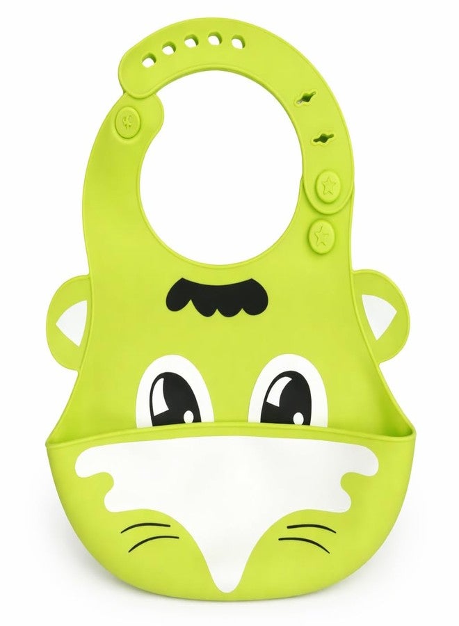 AEREX Silicone Baby Feeding Bib with Food Catcher Pocket | Waterproof & Adjustable Toddler Bib | Soft BPA-Free Washable Weaning Bib for Babies 6 Months to 4 Years (Green) - Image 1