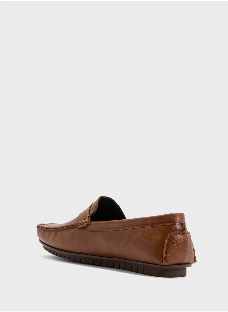 Robert Wood Tassel Detail Hand Stitched Casual Loafers
