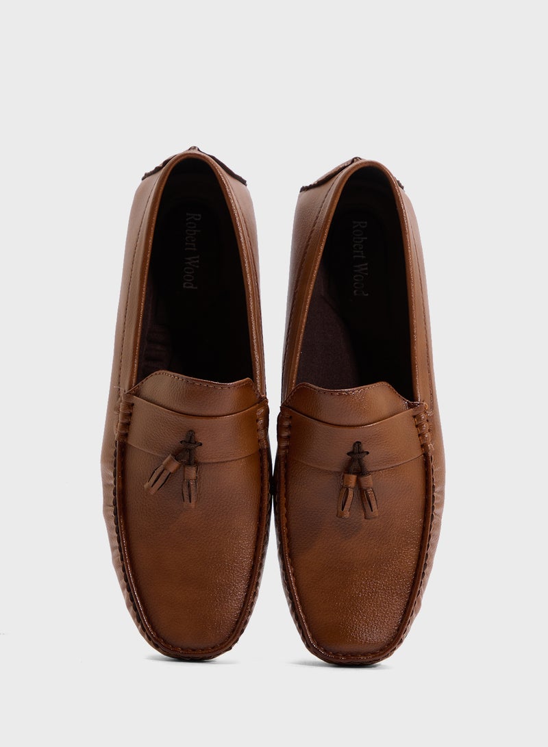 Robert Wood Tassel Detail Hand Stitched Casual Loafers  - Image 4