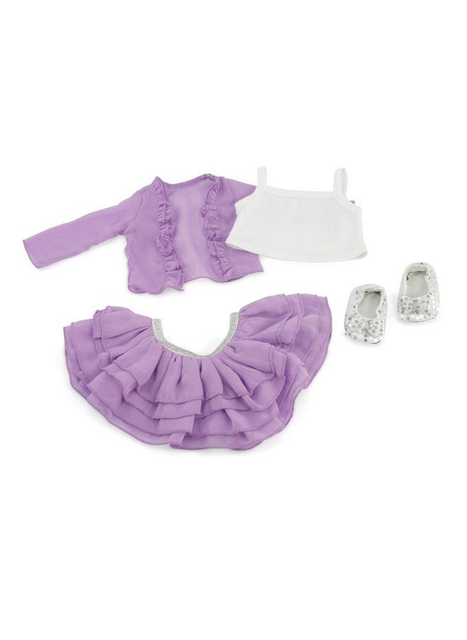 Emily Rose - 18Inch Doll Spring Lavender Skirt Outfit Bundled With Lovely Summer 2Pc Leggings 18 Doll Clothes Set Compatible With American Girl Dolls - Image 1