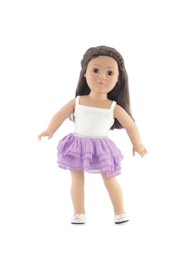 Emily Rose - 18Inch Doll Spring Lavender Skirt Outfit Bundled With Lovely Summer 2Pc Leggings 18 Doll Clothes Set Compatible With American Girl Dolls - Image 1