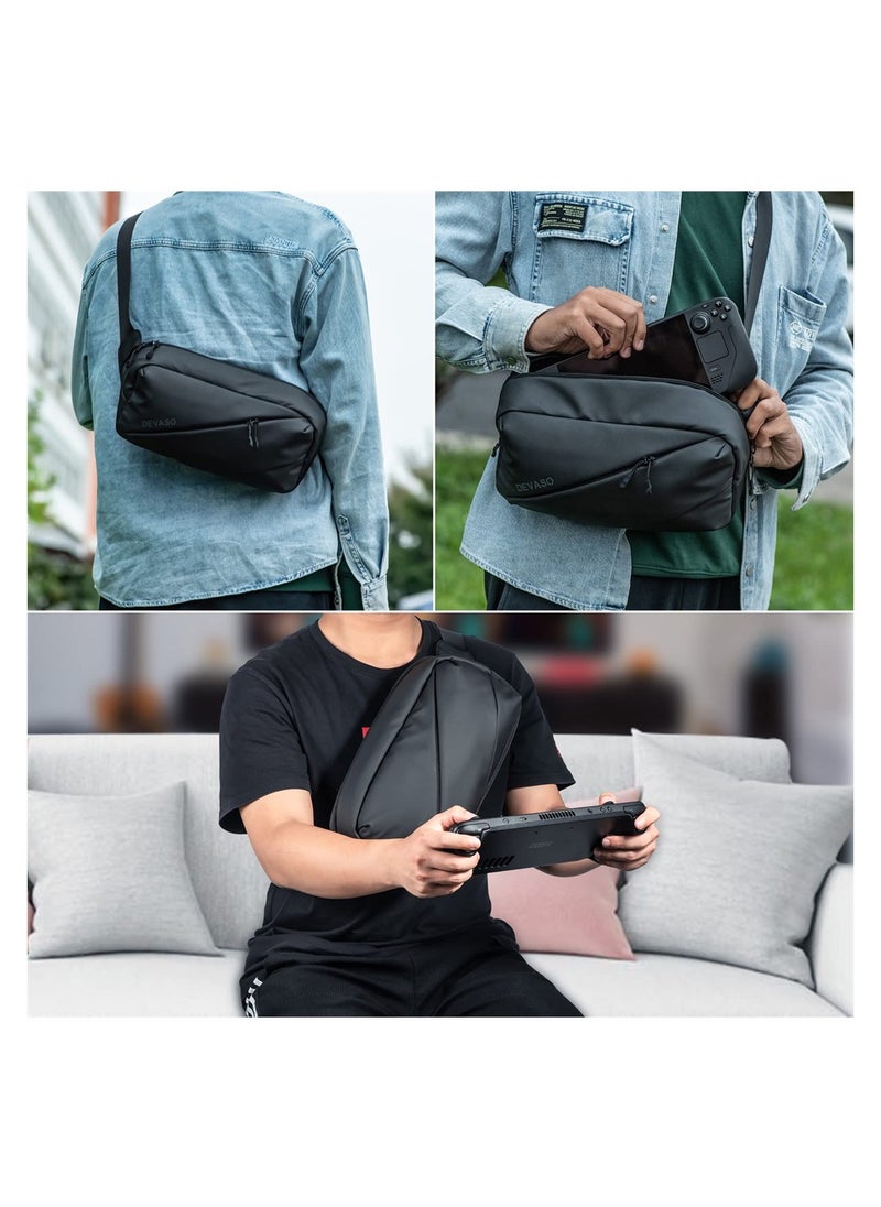 SYOSI - Carrying Case for Steam Deck/ASUS ROG Ally Handheld and Accessories, Storage Bag with Multi-Pockets Fit Console, AC Adapter, Dock Station, Lightweight Bag for Travel - Image 1