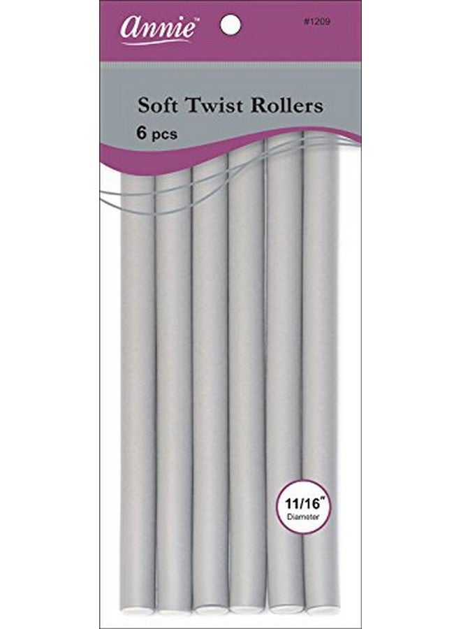 Annie 01209 Soft Twist Rollers Gray 6 Count - Image 1