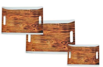 UPC PREMIUM HOUSEWARE U.P.C Serving Tray Set- Handcrafted & Hand-Painted for Kitchen/Table & Home Decor/Dinning/Gifts/Restaurants/Living Room/Coffee Table (Set of 3 Trays) (SY-VIL015) - Image 4
