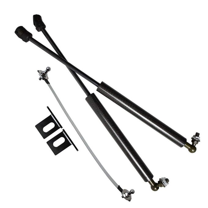Lift Supports Struts For 20202024 Hyundai Elantra Cn7 Front Bonnet Hood Modify Carbon Fiber Gas Charged Shock Dampers Spring Bar 2 Pcs Black Carbon Fiber