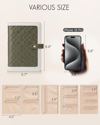 VLANDO Travel Jewelry Organizer CaseMom Gifts from DaughterJewelry Storage Book Ring Binder with Clear Zipper Velvet Jewelry Pouch BagTravel Essentials for RingsNecklaceEarringsOlive Green - Image 3