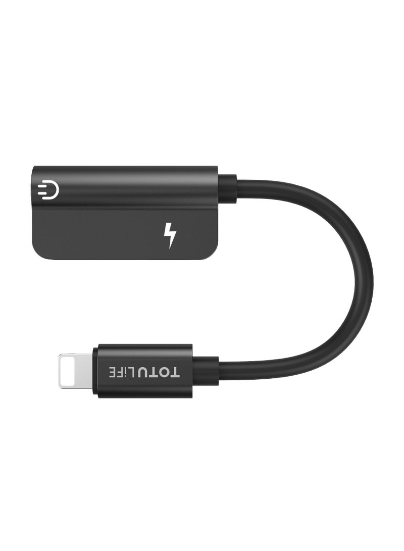Totulife 2-in-1 OTG Adapter – Lightning to Lightning + AUX Connector, Supports Music, Calling & Charging, Aluminum Alloy Build – Compatible with iPhone & iOS Devices - Image 2