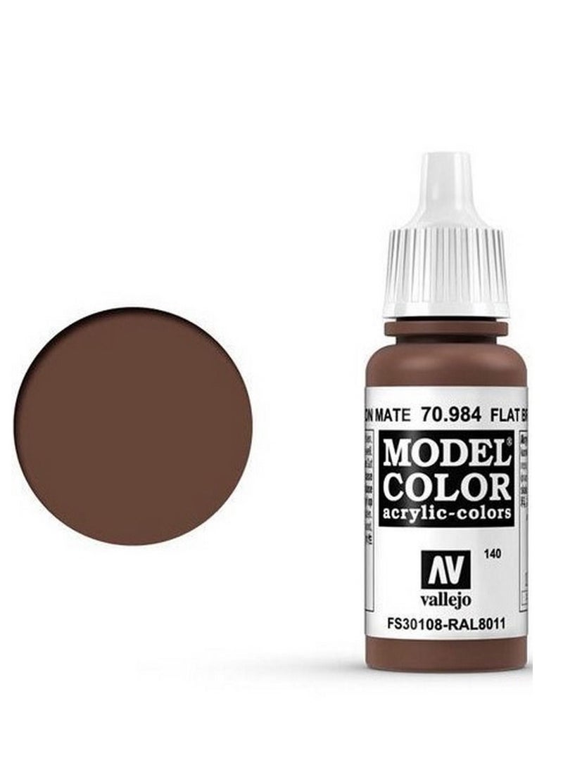 لون موديل 984، لون بني مسطح، زجاجة 18 مل، طلاء أكريليك للمجسمات الصغيرة ومجموعات النماذج
